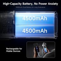 Ventilateur portable 3-en-1 ultra-rapide 100 vitesses, rechargeable 9000 mAh, avec fonction de refroidissement par glace