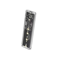 Casing SSD M2 NVME & NGFF Transparan Portabel Protokol Ganda, M.2 ke USB 3.1 Tipe-C M-key, Enclosure SSD Eksternal