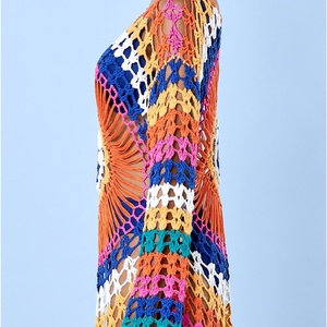 Vestido de Playa de Ganchillo Hecho a Mano con Diseño de Arcoíris, Colorido, Floral, <span class=keywords><strong>Sexy</strong></span>, con Borlas, Traje de Baño, Bikini, Ropa de Playa para Mujer - Product Image 6