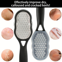 Râpes à pieds en acier inoxydable avec récupérateur de peaux mortes, éliminateur de callosités, râpe de pédicure, brosse exfoliante pour les pieds