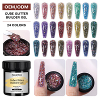 Gel dur pailleté Magic Cube Flash Builder Gel en gros, Gel de construction pour ongles OEM ODM sans HEMA ni TPO, certifié CPSR