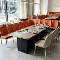 Table de barbecue robuste en gros, directement de l'usine Jilu, table de barbecue commerciale sans fumée et auto-purifiante avec échappement inférieur pour restaurant de barbecue