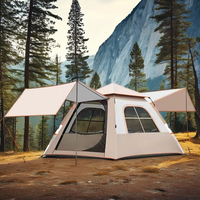 2024 aluminium coque dure toit tente Double couche 3-4 personnes Camping extérieur étanche Oxford toile tente automatique plage