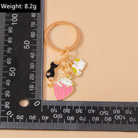 Porte-clés chat en alliage émaillé, breloque de sac, chaton mignon, breloques multiples, décoration de sac à main, accessoire de mode élégant, cadeau pour les amoureux des chats et les filles