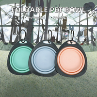Bol pliable imperméable pour animaux de compagnie en TPR, pour chien et chat, pour l'alimentation et l'eau, pour le camping en plein air, les voyages, bols pliables portables avec mousqueton