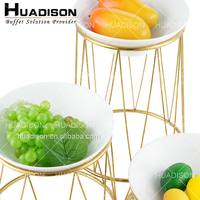 Huadison hôtel fournitures or restauration stand servant salade rack dessert contremarches buffet nourriture présentoir pour fête de mariage