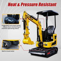 Pengiriman Gratis Excavator Mini R319 1 Ton Mesin CE EPA Baru Crawler Digger 2 Ton 1 Ton Mesin Excavator Mini Kecil untuk Pertanian