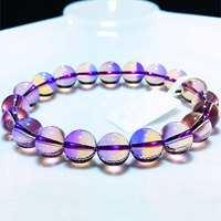 Bracelet en perles de cristal d'amétrine naturelle brésilienne de qualité supérieure, entièrement transparent, bijou en pierre précieuse pour collection et cadeau de luxe