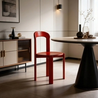 Chaise de salle à manger empilable, stable, portable, en bois de hêtre gris moderne, en contreplaqué, rouge, imperméable, pour la maison et l'hôtel