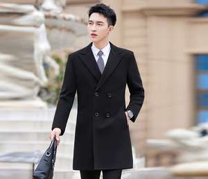 Abrigos de Gabardina Unisex de Negocios, Gruesos, Cruzados, de Moda Otoño Invierno, con Elegante Diseño Entallado, 100% Poliéster - Product Image 6