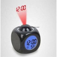 Horloge de projection vocale LCD horloge de chambre créative multifonctionnelle