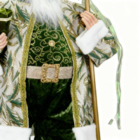 Luxuriöse Handgefertigte Umweltfreundliche Grün-Goldene Weihnachtsmann-Figur Festliche Weihnachtsdekoration Geschenk Tannenzapfen-Stab Heim-Feiertagsdekoration