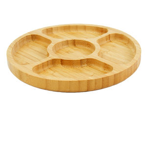 Platos de charcutería de queso de bambú de uso multifuncional, bandeja para servir café, té y frutas, platos redondos - Product Image 4