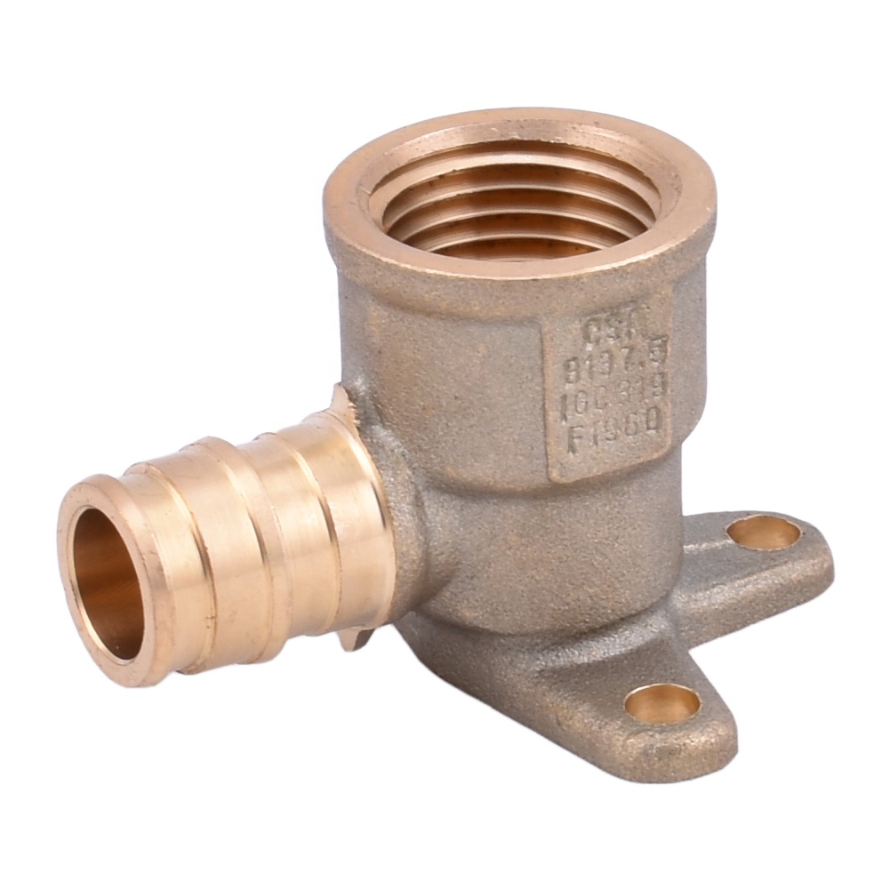 Acessório de bronze F1960 ProPEX para tubo Pex A com CUPC, cotovelo de bronze com orelha suspensa para água potável