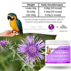 Complément de Chardon-Marie et de Racine de Pissenlit pour Oiseaux – Poudre de Soutien Hépatique Actif – Formule Hépatique pour Perroquets - Product Image 4