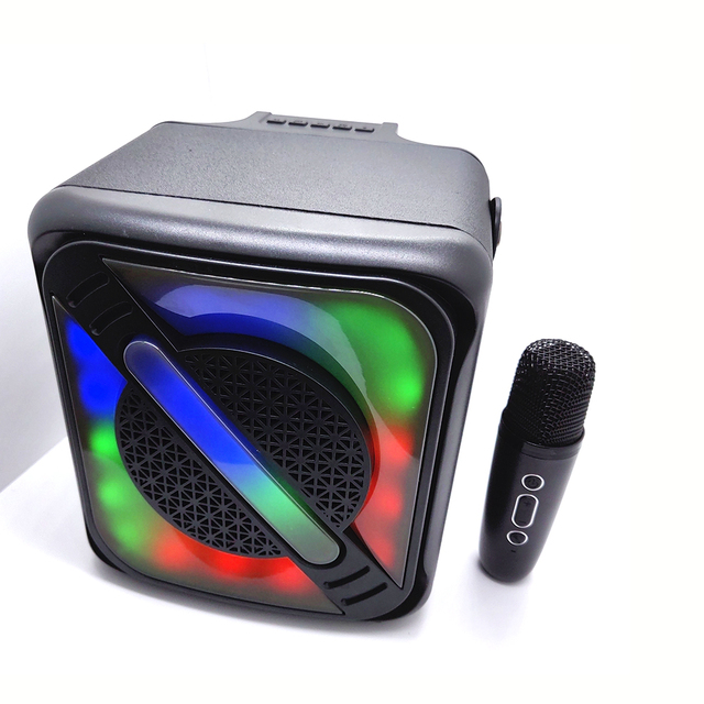 Portable Wireless Mic Subwoofer Blue-tooth Karaoke Speaker FM Radio RGB Light Super Bass Party DJ Loud Outdoor Active Speaker