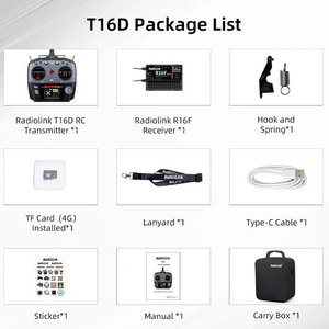 Station de sol 4,3 pouces avec télécommande Radiolink T16D 16CH, émetteur RC avec récepteur R16F pour voiture RC, FPV, UAV - Product Image 3
