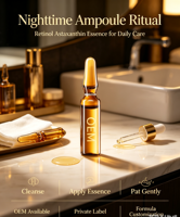 Ampoule d'essence OEM au rétinol et à l'astaxanthine, anti-âge et antioxydante, pour les peaux vieillissantes trop fatiguées