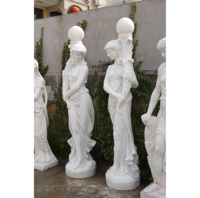 Lampe de Décoration de Jardin Sculptée à la Main Personnalisée de Grande Taille Sculpture Statue de Dame en Marbre