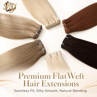 Extensions de cheveux européennes de luxe OEM pour salon de coiffure, trame plate, double tirage, vierges, fixation micro-anneaux, densité et performance optimales