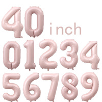 Ballon numérique d'anniversaire de 40 pouces, ballon rose bleu, ballon mat de grande taille, décoration de fête, accessoire photo