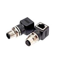 Adaptateur mâle M12 4 broches, prise à angle droit 8 pôles, étanche IP67, capteur circulaire, signal Ethernet, sortie CC, type adaptateur d'alimentation