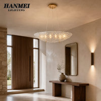 Suspension LED moderne nordique en fer et verre, hauteur réglable, avec variateur d'intensité par interrupteur, pour salon, salle à manger, bar, bureau à domicile