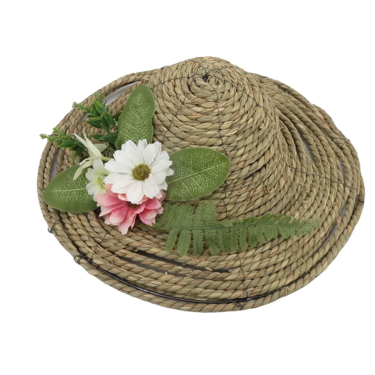 新しいスタイルの自然色素朴な2021装飾装飾コーンふすま麦わら帽子