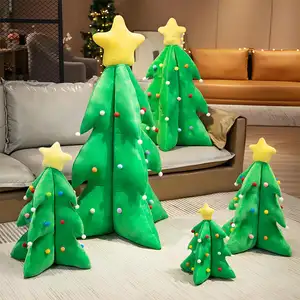 Custom Cute Reindeer Santa Plush Toys/Christmas Tree Plush Toys/Children Xmas Soft Stuffed Animal Toys For Kids 35cm