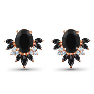925 Silver Rose Gold Plated Moonstone <b>Stud</b> Earrings Oval Shape Claw Setting Women's Classic Everyday Wear Jewelry - Product Image 3