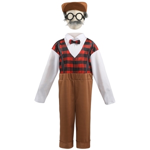 Anciano abuelo Cosplay niño niños 100th Día de la escuela monos para grupo de edad Geezer niño <span class=keywords><strong>Halloween</strong></span> traje anciano disfraz - Product Image 6