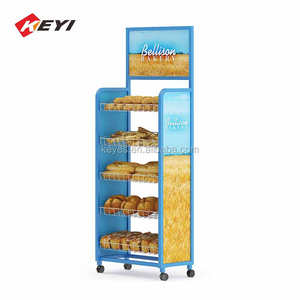 Farmers Market ขนมปังจอแสดงผล4 Slatted ชั้นวางแร็คสำหรับขนมปัง - Product Image 6