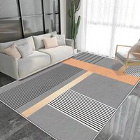 Tapis à motif géométrique, tapis de sol doux à poils courts de luxe léger pour salon et chambre à coucher