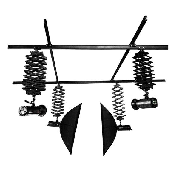 E-reise A3304 Ceiling Track Railing System with 4 Phantogram Studio Accessories