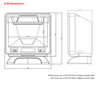 Plate-forme de paiement de bureau d'usine OEM lecteur de codes-barres omnidirectionnel à grande fenêtre 1280*1024 pour scanner 2D Qr PDF417