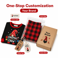 Pyjama de Noël personnalisé, gnome nordique, plaid noir, ensemble assorti pour la famille, vêtements de nuit en polyester, hommes, femmes, enfants, dropshipping, POD, MOQ 1PC