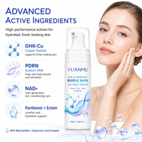 Masque Essence Moussant 30 Secondes GHK-Cu PDRN NAD+ Hydratant, Lissant et Raffermissant Anti-Rides Barrière d'Humidité