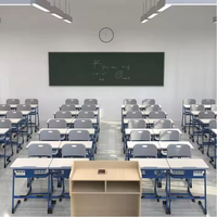 Nouvel ensemble de chaise de bureau réglable, écologique et durable avec plateau en bois et structure métallique pour salles de classe du collège, tailles personnalisées