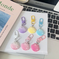 Ensemble de porte-clés en résine sur le thème des animaux marins mignons, breloques pour sacs Kawaii : Dauphin, Méduse, Coquillage, Étoile de mer, Queue de sirène pour filles