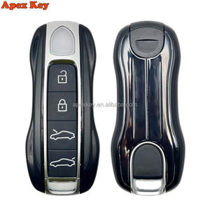 Étuis de clés de remplacement noirs de haute qualité et élégants pour Porsche avec autocollants pour la création de cadres photo artistiques - Product Image 1