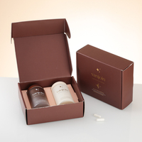 Flacon de luxe vide en verre de 6 onces pour poudre alimentaire, pilules et suppléments, emballage en boîte découpée, flacons à capsules 180CC