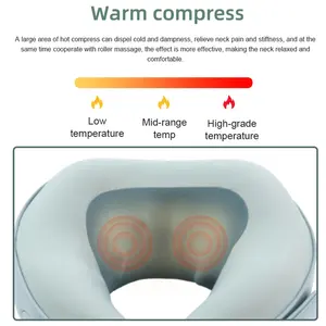 Cojín de masaje eléctrico Shiatsu de tejido profundo calentado 6D con logotipo personalizable, almohada, masajeador de cuello para dolor <span class=keywords><strong>muscular</strong></span>, rejuvenecimiento de la piel - Product Image 4