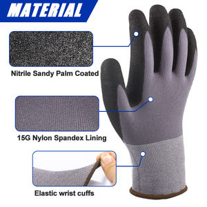 LQS Ventas al por mayor Antideslizante Flex 15G Nylon Spandex Guantes Sandy Nitrile Guantes de seguridad para el trabajo para la construcción - Product Image 2