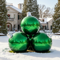 Boules de Noël gonflables multicolores, grands ballons brillants, boules miroir géantes holographiques réfléchissantes, imprimées UV, étanches