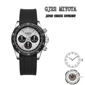 Reloj Deportivo de Cuarzo Cronógrafo de Lujo para Hombre, Logotipo Personalizado, 5 Bar, Multifuncional, Resistente al Agua, Caja de Aleación con Correa de Cuero y Goma, a la Moda - Product Image 4