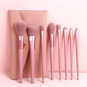 Kit De <span class=keywords><strong>brochas</strong></span> De maquillaje Rosa profesional de 8 piezas para belleza facial, brocha De maquillaje De marca privada para mujer, directo del fabricante - Product Image 5