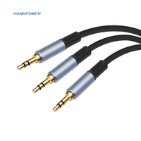 Câble audio stéréo plaqué or 2 en 1, mâle 3,5 mm vers double mâle 1/8 TRS, 1 m, 2 m, 3 m