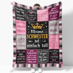 Couverture en flanelle à motifs textuels avec couronne, réversible, douce pour la peau, pour le voyage et le camping, impression personnalisée 2 - Product Image 5