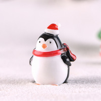 Miniature noël pingouin poupée voiture accessoires dessin animé Animal Figurine décor à la maison gâteau décoration résine artisanat
