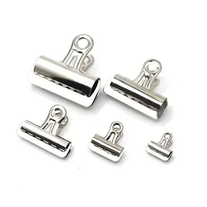 Clip de chip de acero inoxidable de 25mm, 32mm, 56mm, 65mm, 75mm, color personalizado, Clip de agarre de Bulldog, clips de carpeta de Bulldog de metal